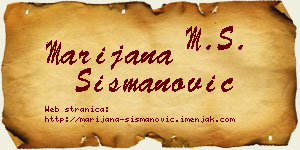Marijana Šišmanović vizit kartica